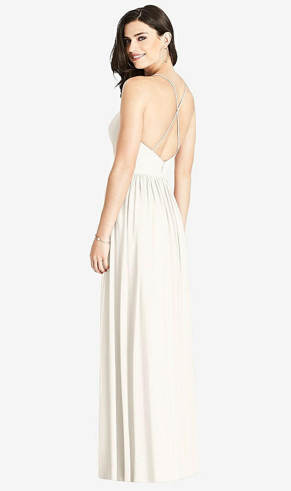 Back View - Ivory Criss Cross Strap Backless Maxi Dress