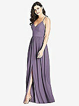 Front View Thumbnail - Lavender Criss Cross Strap Backless Maxi Dress