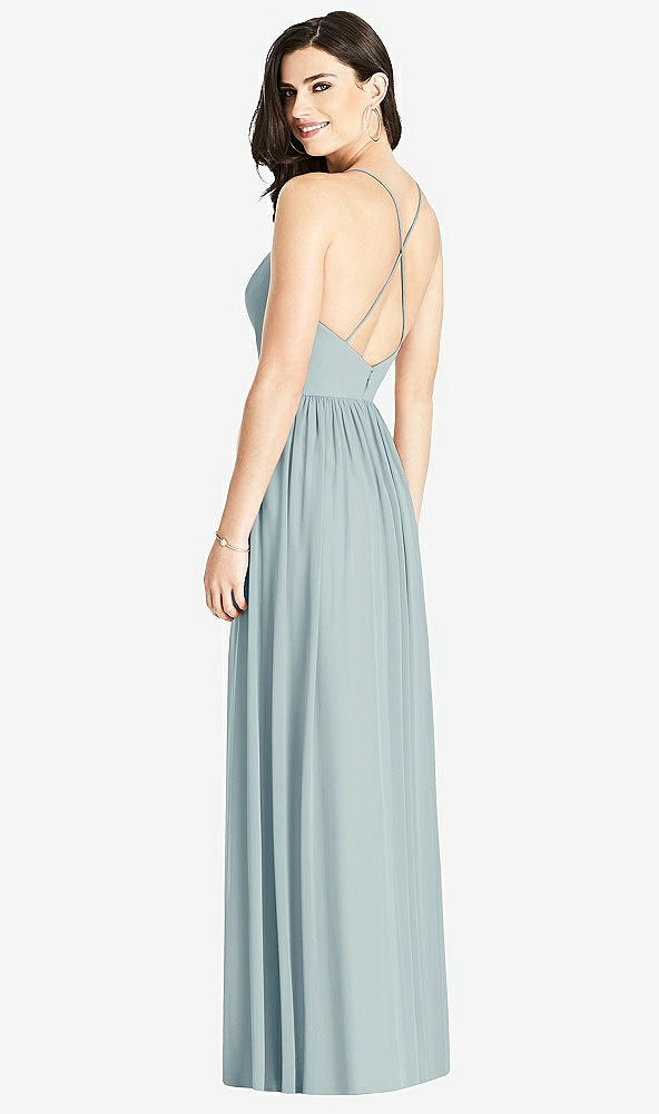 Back View - Morning Sky Criss Cross Strap Backless Maxi Dress