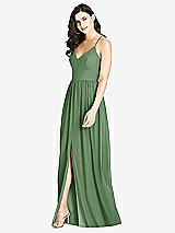 Front View Thumbnail - Vineyard Green Criss Cross Strap Backless Maxi Dress