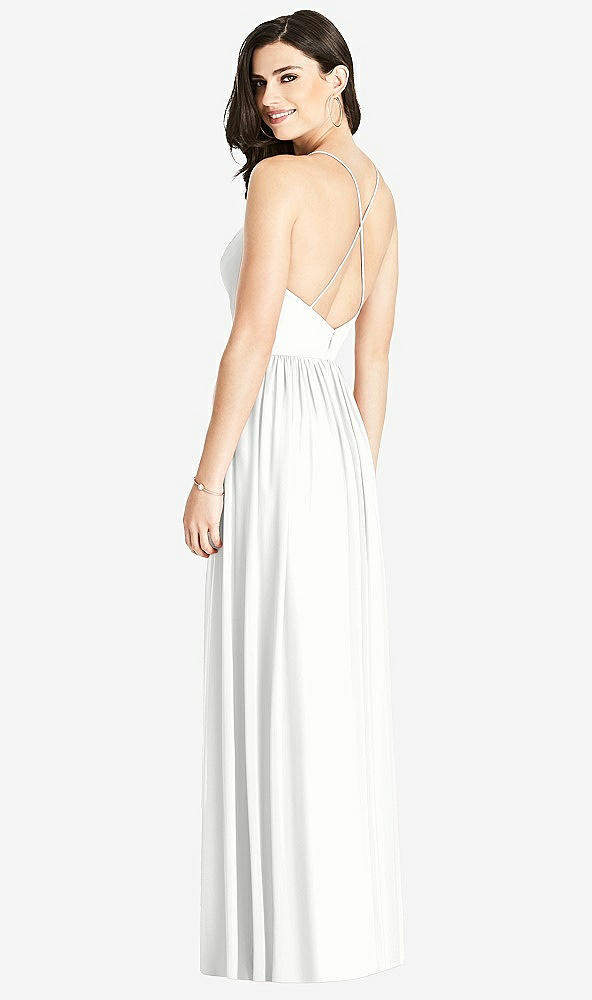 Back View - White Criss Cross Strap Backless Maxi Dress