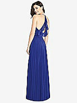 Front View Thumbnail - Cobalt Blue Ruffled Strap Cutout Wrap Maxi Dress