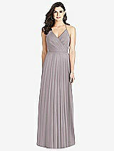 Rear View Thumbnail - Cashmere Gray Ruffled Strap Cutout Wrap Maxi Dress