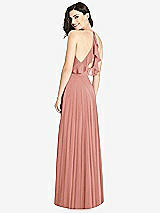 Front View Thumbnail - Desert Rose Ruffled Strap Cutout Wrap Maxi Dress