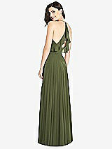 Front View Thumbnail - Olive Green Ruffled Strap Cutout Wrap Maxi Dress