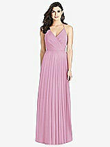 Rear View Thumbnail - Powder Pink Ruffled Strap Cutout Wrap Maxi Dress
