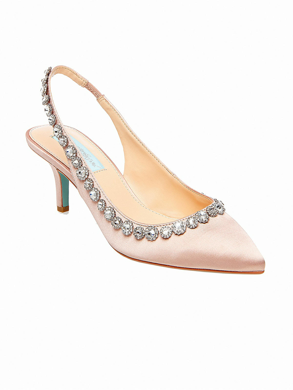 Betsey Blue Cici Slingback Heels In Nude | The Dessy Group