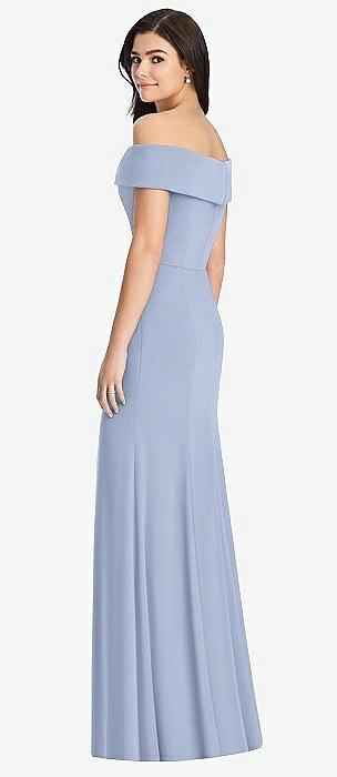 Dessy collection off outlet the shoulder crepe gown