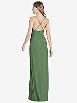Rear View Thumbnail - Vineyard Green Pleated Skirt Crepe Maxi Dress with Pockets