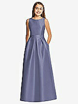 Front View Thumbnail - French Blue Alfred Sung Junior Bridesmaid Style JR544