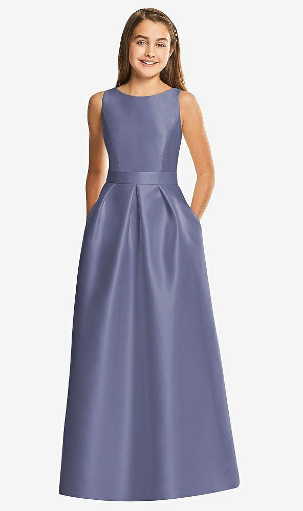 Front View - French Blue Alfred Sung Junior Bridesmaid Style JR544