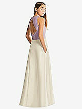 Front View Thumbnail - Champagne & Suede Rose Alfred Sung Junior Bridesmaid Style JR545