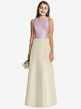 Rear View Thumbnail - Champagne & Suede Rose Alfred Sung Junior Bridesmaid Style JR545
