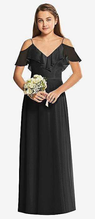 Robe Demoiselle D'honneur/fille Fleur - Taille 7-8 Ans - Blanche à Volants Et épaule Froide