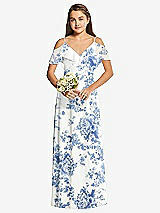 Front View Thumbnail - Cottage Rose Dusk Blue Dessy Collection Junior Bridesmaid Dress JR548