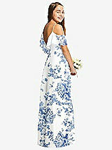 Rear View Thumbnail - Cottage Rose Dusk Blue Dessy Collection Junior Bridesmaid Dress JR548