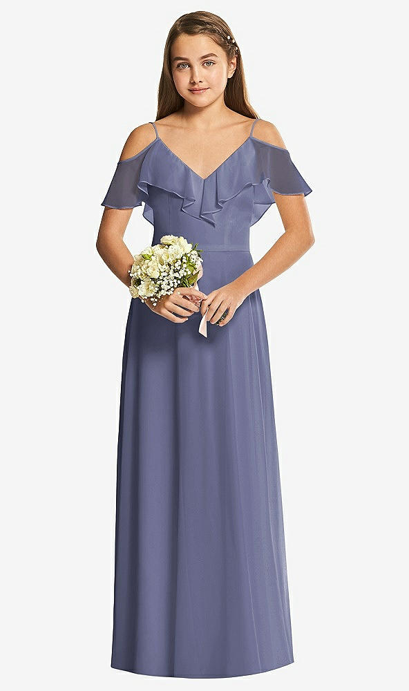 Front View - French Blue Dessy Collection Junior Bridesmaid Dress JR548