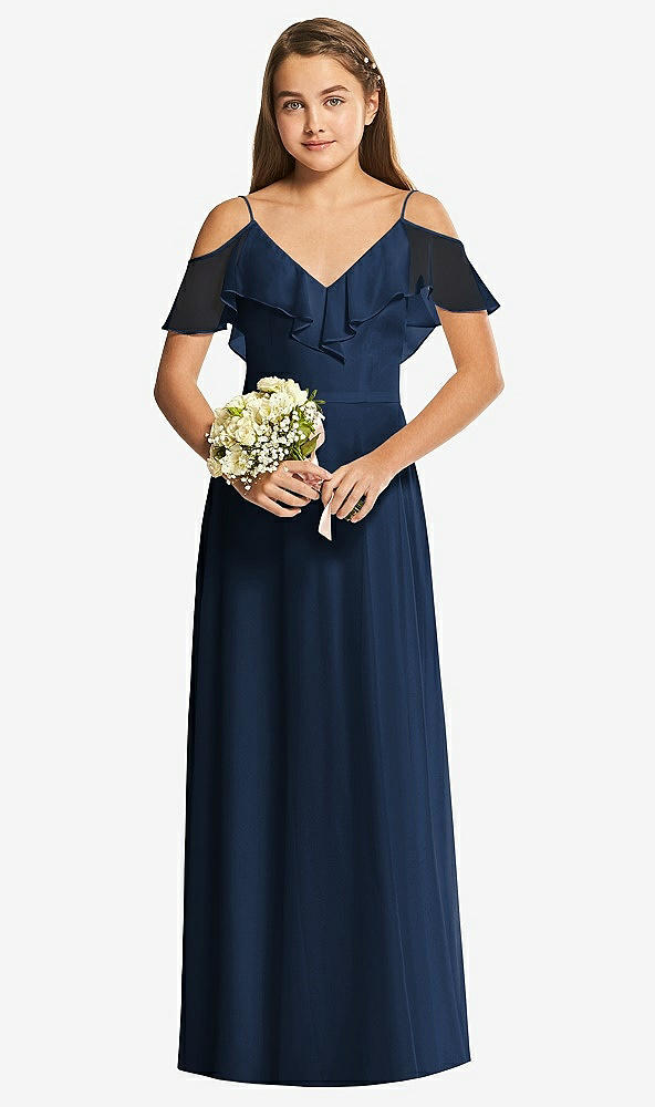 Front View - Midnight Navy Dessy Collection Junior Bridesmaid Dress JR548