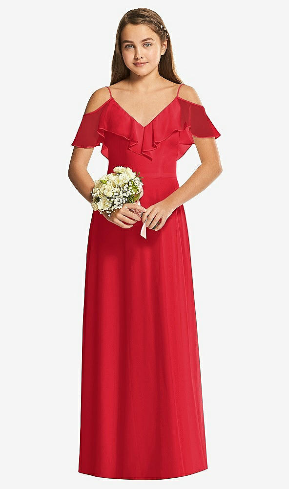 Front View - Parisian Red Dessy Collection Junior Bridesmaid Dress JR548
