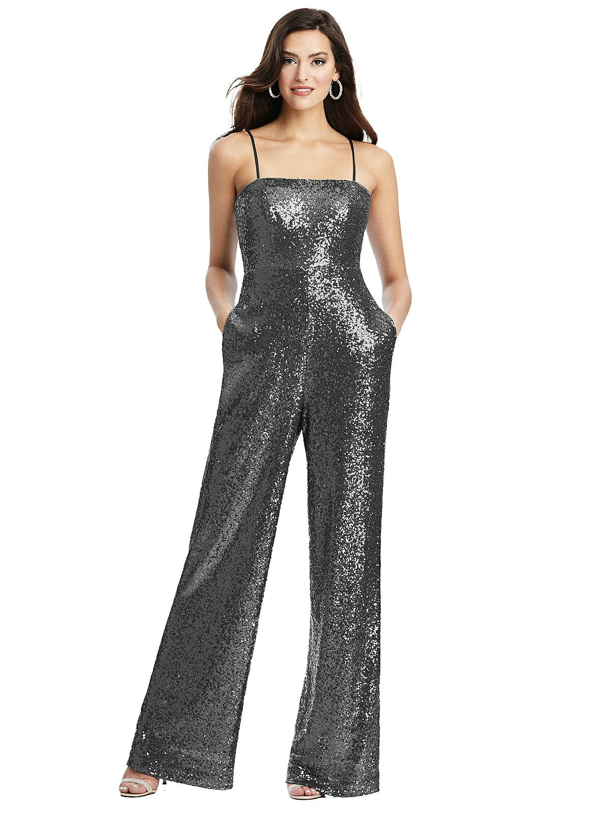 Julycc Womens Sequin Jumpsuit Sleeveless Wide Leg Formal Evening Party  Playsuit Pants 