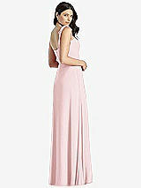 Rear View Thumbnail - Ballet Pink Tie-Shoulder Chiffon Maxi Dress with Front Slit