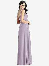 Rear View Thumbnail - Lilac Haze Tie-Shoulder Chiffon Maxi Dress with Front Slit