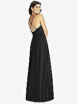 Rear View Thumbnail - Black Criss Cross Back A-Line Maxi Dress