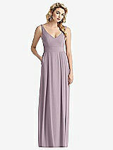 Front View Thumbnail - Lilac Dusk Sleeveless Pleated Skirt Maxi Dress with Pockets