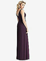 Rear View Thumbnail - Aubergine Sleeveless Pleated Skirt Maxi Dress with Pockets