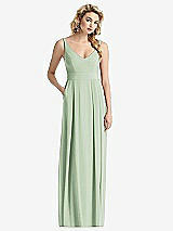 Front View Thumbnail - Celadon Sleeveless Pleated Skirt Maxi Dress with Pockets
