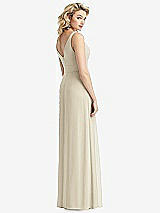 Rear View Thumbnail - Champagne Sleeveless Pleated Skirt Maxi Dress with Pockets