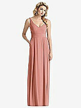 Front View Thumbnail - Desert Rose Sleeveless Pleated Skirt Maxi Dress with Pockets