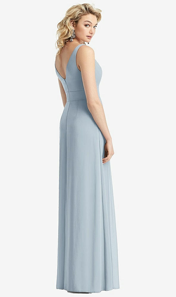 Back View - Mist Sleeveless Pleated Skirt Maxi Dress with Pockets