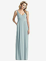Front View Thumbnail - Morning Sky Sleeveless Pleated Skirt Maxi Dress with Pockets
