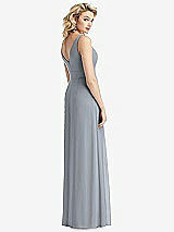 Rear View Thumbnail - Platinum Sleeveless Pleated Skirt Maxi Dress with Pockets