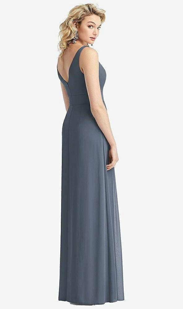 Back View - Silverstone Sleeveless Pleated Skirt Maxi Dress with Pockets