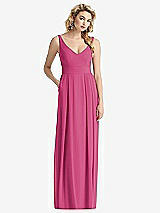 Front View Thumbnail - Tea Rose Sleeveless Pleated Skirt Maxi Dress with Pockets