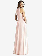 Rear View Thumbnail - Blush Sleeveless Halter Chiffon Maxi Dress