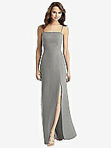 Rear View Thumbnail - Chelsea Gray Tie-Back Cutout Trumpet Gown with Front Slit