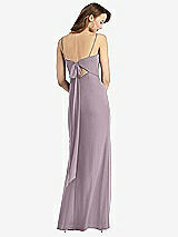 Front View Thumbnail - Lilac Dusk Tie-Back Cutout Trumpet Gown with Front Slit