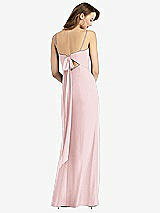 Front View Thumbnail - Ballet Pink Tie-Back Cutout Trumpet Gown with Front Slit