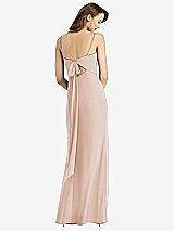 Front View Thumbnail - Cameo Tie-Back Cutout Trumpet Gown with Front Slit