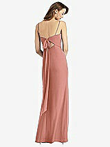 Front View Thumbnail - Desert Rose Tie-Back Cutout Trumpet Gown with Front Slit