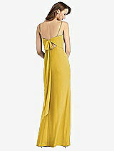 Front View Thumbnail - Marigold Tie-Back Cutout Trumpet Gown with Front Slit