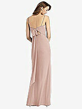 Front View Thumbnail - Toasted Sugar Tie-Back Cutout Trumpet Gown with Front Slit