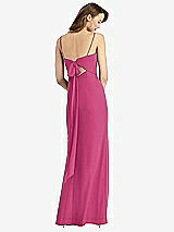Front View Thumbnail - Tea Rose Tie-Back Cutout Trumpet Gown with Front Slit