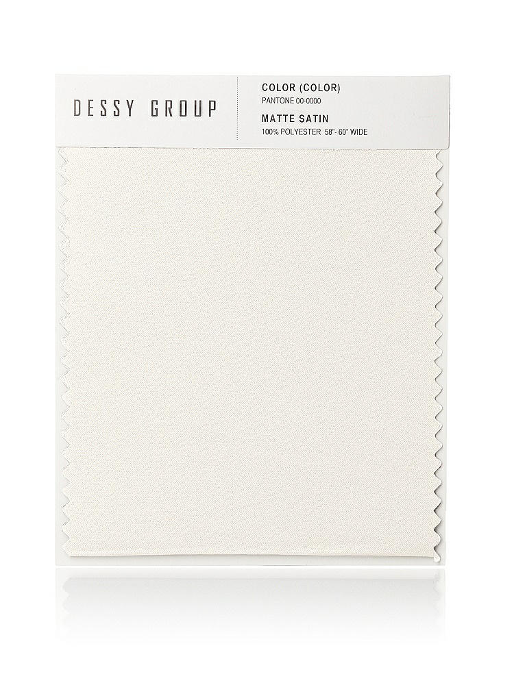 Front View - Ivory Matte Satin Fabric Swatch