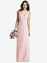 Front View Thumbnail - Ballet Pink Sleeveless V-Back Long Trumpet Gown