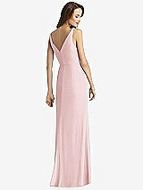Rear View Thumbnail - Ballet Pink Sleeveless V-Back Long Trumpet Gown