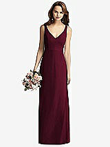 Front View Thumbnail - Cabernet Sleeveless V-Back Long Trumpet Gown